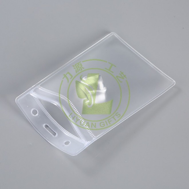 Hot Selling Vertical Transparent Sealed Waterproof ID Card Work Badge PVC Card Sleeve Lanyard With ID Card Badge Holder
