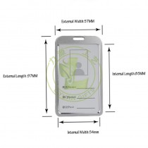 High Quality Aluminum Alloy ID Credit Card Holder Dual Transparent Side Metal ID Badge Holder
