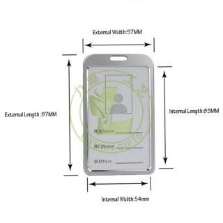 High Quality Aluminum Alloy ID Credit Card Holder Dual Transparent Side Metal ID Badge Holder