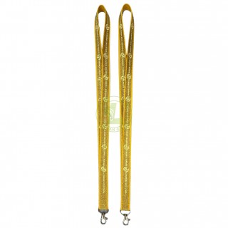 Factory Wholesale Custom Printed High Quality Gold & Silver Glitter Neck Strap Reflective Bling Silk Screen Printing Lanyards