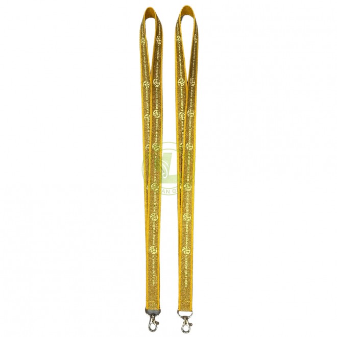 Factory Wholesale Custom Printed High Quality Gold & Silver Glitter Neck Strap Reflective Bling Silk Screen Printing Lanyards