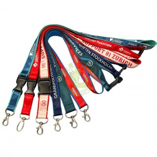 Custom Eco Friendly Durable Nylon/Polyester Lanyards Custom Logo PMS Color Customized Silk Screen Printing For Promotional Gifts