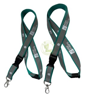 High Quality Reflective Lanyard Custom Made Company Logo Polyester Straps Safety First Reflective Lanyards