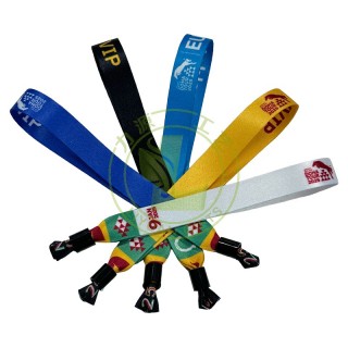 Eco Friendly Hot Sell High Quality Event Party Custom Hand Band Colorful Print With Slide Stopper Satin Ribbon Fabric Wristband