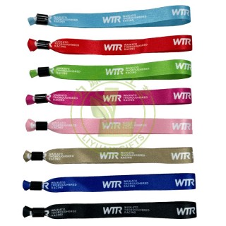 High Quality Custom Event Festival Party Ribbon Satin Fabric One Time Use Brands Logo Text Printing Wristbands Bracelets