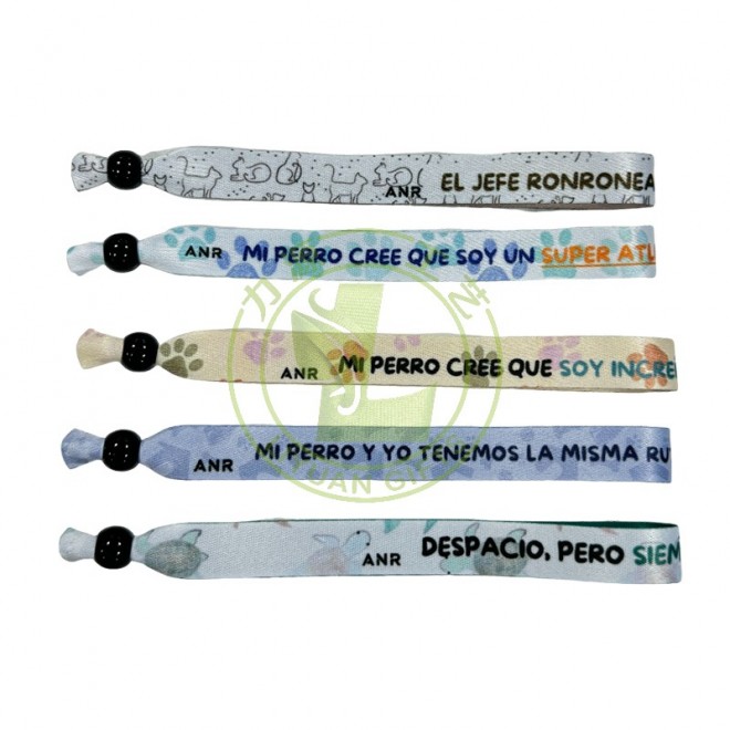 Promotional Custom Wedding Party Polyester Cloth Satin Bracelet Party Thick Satin Wristband With Reusable Lock