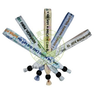 Promotional Custom Wedding Party Polyester Cloth Satin Bracelet Party Thick Satin Wristband With Reusable Lock