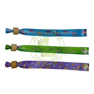 Wholesale Custom Promotional Gifts Printed Design Your Own Logo Woven Party Festival Fabric Wristbands For Events