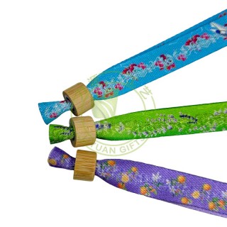 Wholesale Custom Promotional Gifts Printed Design Your Own Logo Woven Party Festival Fabric Wristbands For Events