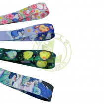 High Quality Eco-friendly Custom Logo Sublimation Printed Leather Short Keychain Lanyards with Metal Hook