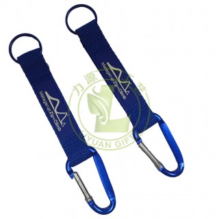 Custom Eco-friendly Durable Aluminum Carabiner Short Keychain Lanyard Lightweight Promotional Gift Daily Use Office Outdoor