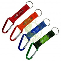 Custom Eco-friendly Durable Polyester Short Carabiner Bottle Holder Lanyard with Aluminum Tag Custom Color PMS Colour Available