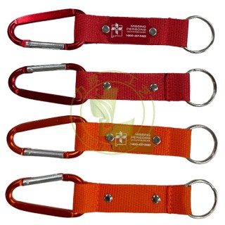 Custom Eco-friendly Durable Polyester Short Carabiner Bottle Holder Lanyard with Aluminum Tag Custom Color PMS Colour Available
