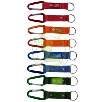 Custom Eco-friendly Durable Polyester Short Carabiner Bottle Holder Lanyard with Aluminum Tag Custom Color PMS Colour Available