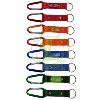 Custom Eco-friendly Durable Polyester Short Carabiner Bottle Holder Lanyard with Aluminum Tag Custom Color PMS Colour Available