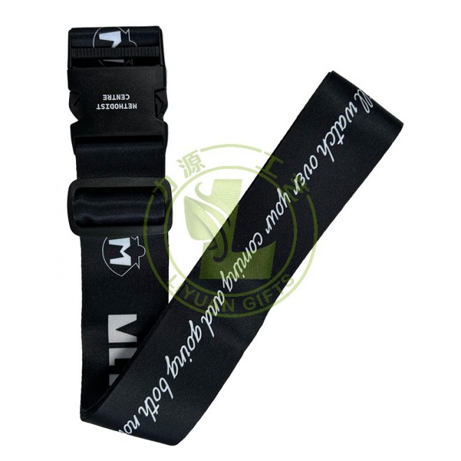 Wholesale Custom Logo Luggage Bag Straps Suitcase Durable Adjustable Silk Screen Print Baggage Belts with Quick Release Buckle