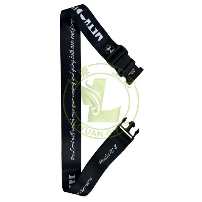 Wholesale Custom Logo Luggage Bag Straps Suitcase Durable Adjustable Silk Screen Print Baggage Belts with Quick Release Buckle