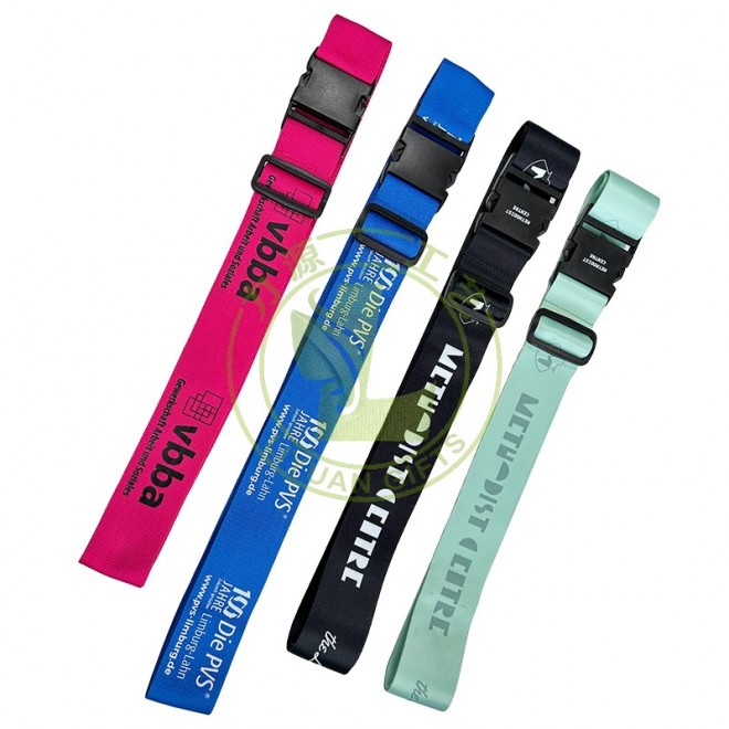 Customized Printed Adjustable Strong Extra Safety Travel Suitcase Luggage Baggage Straps Tie Belt Elastic Luggage Lashing Strap