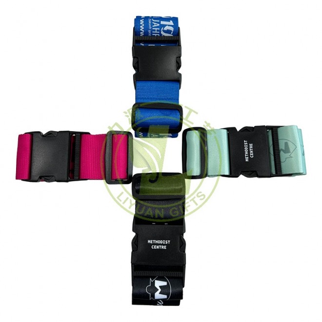 Customized Printed Adjustable Strong Extra Safety Travel Suitcase Luggage Baggage Straps Tie Belt Elastic Luggage Lashing Strap