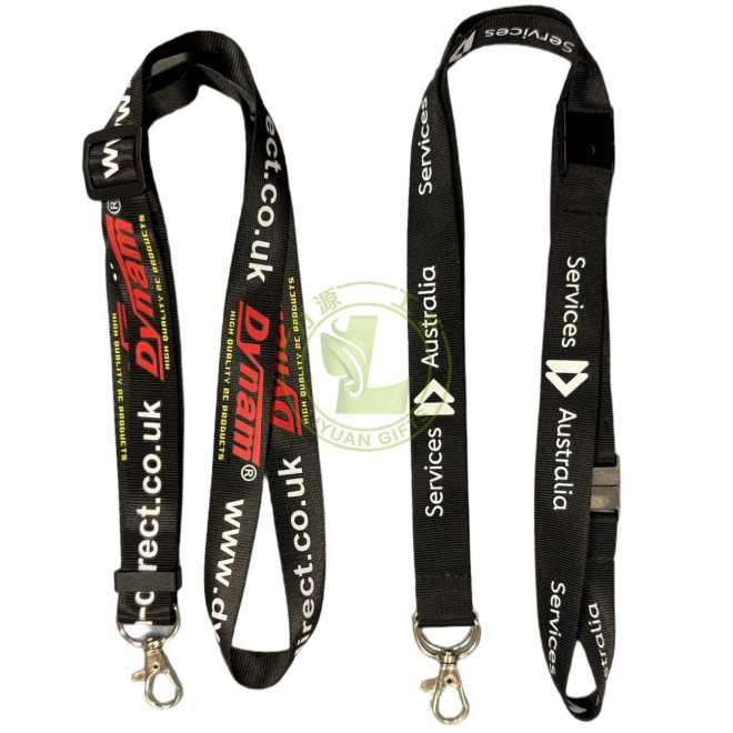 Wholesale Factory Custom Logo Nylon Color Keyring Lanyard Lanyard for Sublimation Black Lanyard
