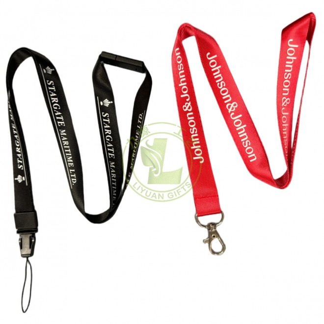 Wholesale Factory Custom Logo Nylon Color Keyring Lanyard Lanyard for Sublimation Black Lanyard