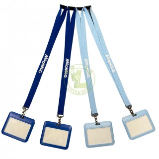 Eco-friendly Breakaway Polyester Keychain Sport Nylon Lanyard Satin Neck Woven Lanyards With Printed ID Card Badge Holder