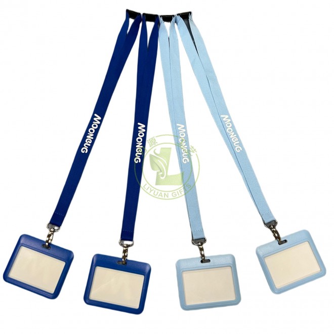 Eco-friendly Breakaway Polyester Keychain Sport Nylon Lanyard Satin Neck Woven Lanyards With Printed ID Card Badge Holder