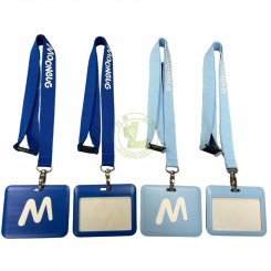 Eco-friendly Breakaway Polyester Keychain Sport Nylon Lanyard Satin Neck Woven Lanyards With Printed ID Card Badge Holder