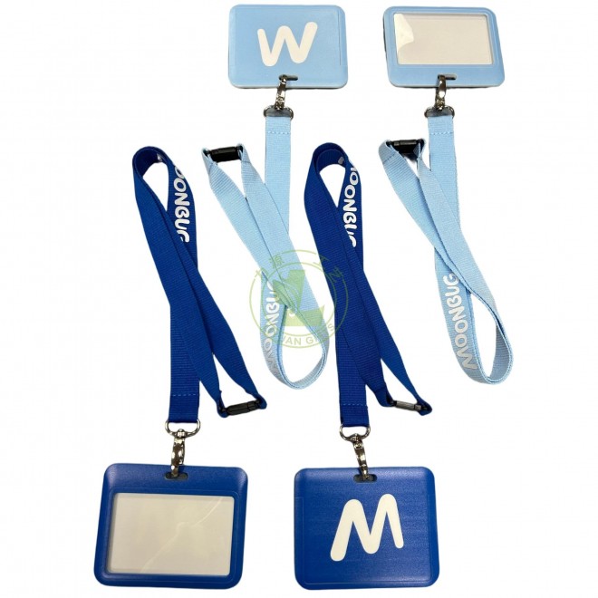 Eco-friendly Breakaway Polyester Keychain Sport Nylon Lanyard Satin Neck Woven Lanyards With Printed ID Card Badge Holder