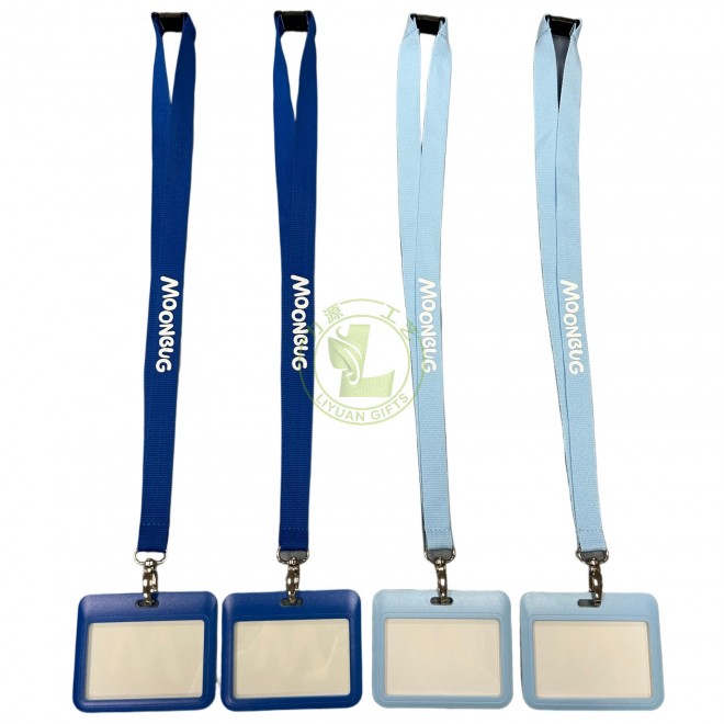 Eco-friendly Breakaway Polyester Keychain Sport Nylon Lanyard Satin Neck Woven Lanyards With Printed ID Card Badge Holder