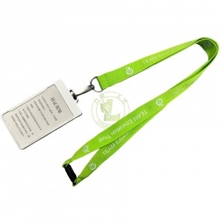 Aluminum Alloy ID Card Holder Badges and Name Badge Holder with Vertical with Custom Polyester Lanyard