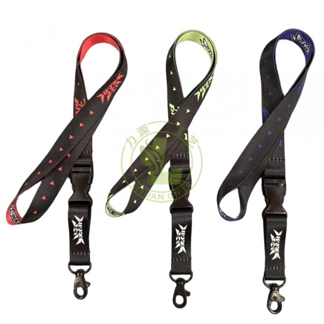 Personalized Full Color Sublimation Polyester ID Card Holder Lanyard with Durable Plastic Buckle and Safety Breakaway Hook Heat Transfer Printing Lanyard With Plastic Clip