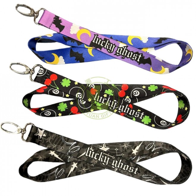 Polyester ID Card Holder Lanyard with Quick Release Oval Hook Thermal Transfer Printing Durable Customizable Size & Logo