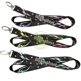 Polyester ID Card Holder Lanyard with Quick Release Oval Hook Thermal Transfer Printing Durable Customizable Size & Logo