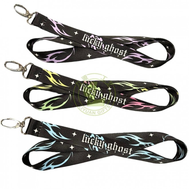 Polyester ID Card Holder Lanyard with Quick Release Oval Hook Thermal Transfer Printing Durable Customizable Size & Logo