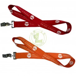 Customized Logo Fine Workmanship Square Clip 4 Color Digital Printing Promotional Price Made RPET Polyester Hook Lanyard