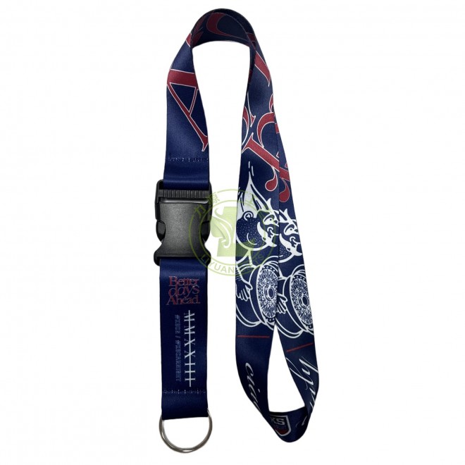 Personalized Custom Printing Logo Lanyard Sublimation Polyester Neck ID Lanyards With Logo Custom Heat Transfer Printed Lanyard With Plastic Buckle And Keyring