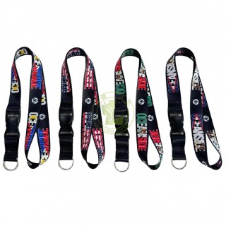 Personalized Custom Printing Logo Lanyard Sublimation Polyester Neck ID Lanyards With Logo Custom Heat Transfer Printed Lanyard With Plastic Buckle And Keyring