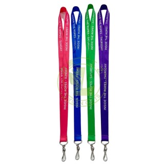 Factory Direct Custom LOGO Polyester Strap Lanyards with Thermal Transfer Printed Metal Swivel Hook Dye Sub Lanyard With J Hook Swivel Clasp With PVC VIP Plastic Event Badges