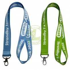 Fashion Print Design Durable Double Sided Fabric Polyester Lanyard for ID Badge Keychain With Lobster Claw Swivel Clasp
