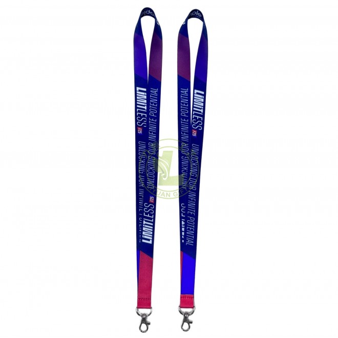 Fashion Print Design Durable Double Sided Fabric Polyester Lanyard for ID Badge Keychain With Lobster Claw Swivel Clasp
