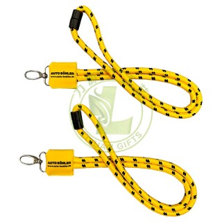 Factory Hot Sale Polyester Jacquard Cord Round Woven Neck Strap Custom Necklace Cord Rope Lanyard