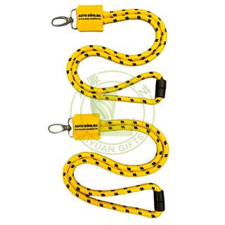 Factory Hot Sale Polyester Jacquard Cord Round Woven Neck Strap Custom Necklace Cord Rope Lanyard