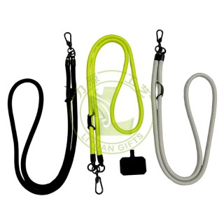 New Arrival Trendy Adjustable Mobile Phone Lanyard Neck Strap Nylon Round Rope Cell Phone Lanyards With Phone Patch