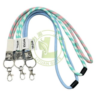 Custom Jacquard Nylon Core Two-colour Jacquard Lanyard Two-colour Spiral Pattern Rope Multifunctional Neck Lanyard