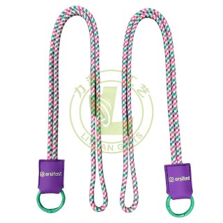 Customized Wholesale Woven Label Silk Screen Printing Round Cord Striped Lanyards with PVC Label Rubber Patch Customized Epoxy Dome Sticker Logo Printed