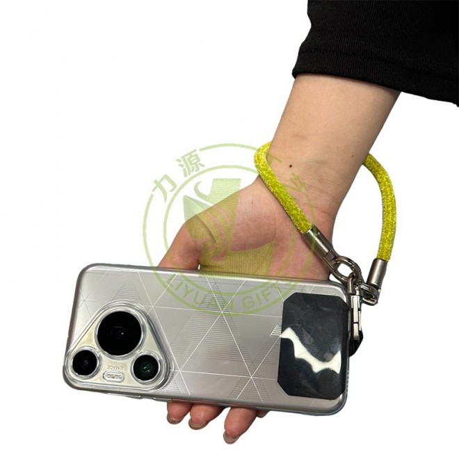Custom Long Polyester Halter Neck Crossbody Bag Mobile Phone Round Rope with Neck Rope with Metal Hook Buckle Smartphone Lanyard