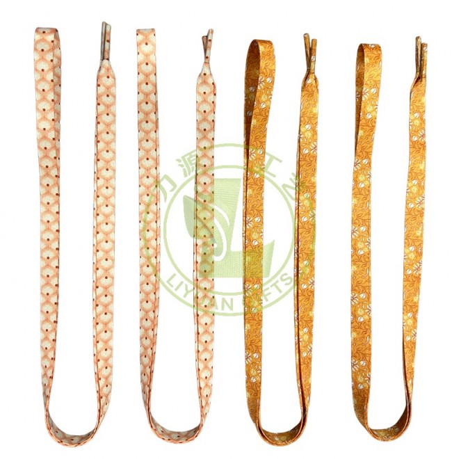 Custom Printed 10mm Wide Sublimation Shoes Lace Flat Shoe Laces for Sneakers