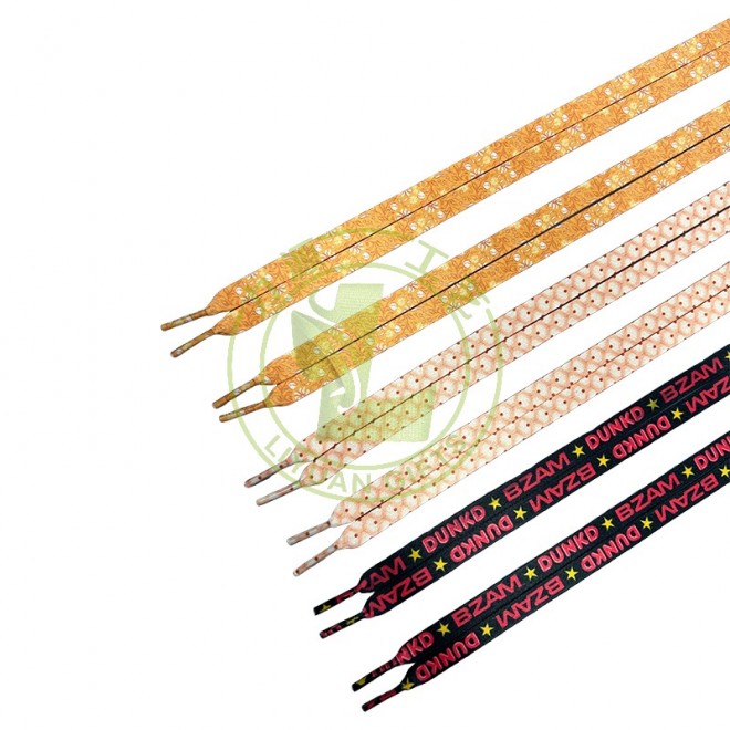Custom Printed 10mm Wide Sublimation Shoes Lace Flat Shoe Laces for Sneakers