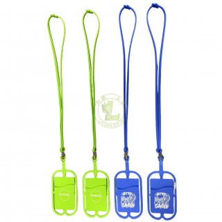 Wholesale Custom Universal Mobile Phone Cover Case Holder Silicone Lanyard with Card Pocket Wallet Neck Strap Hook Accessory